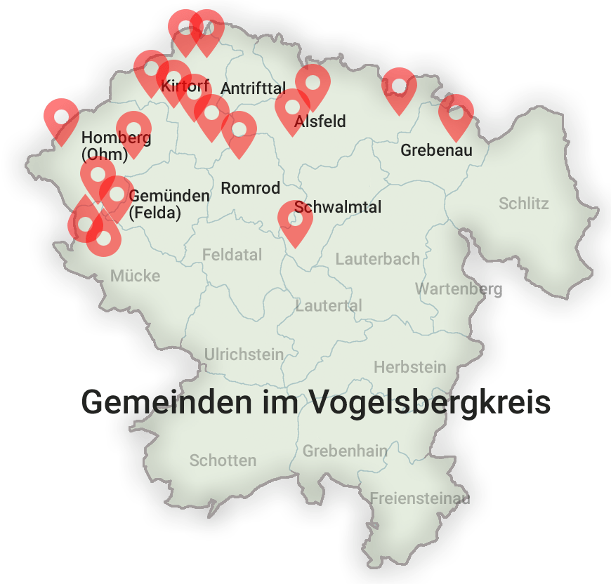 Karte Ortsvereine der Landfrauen im VB